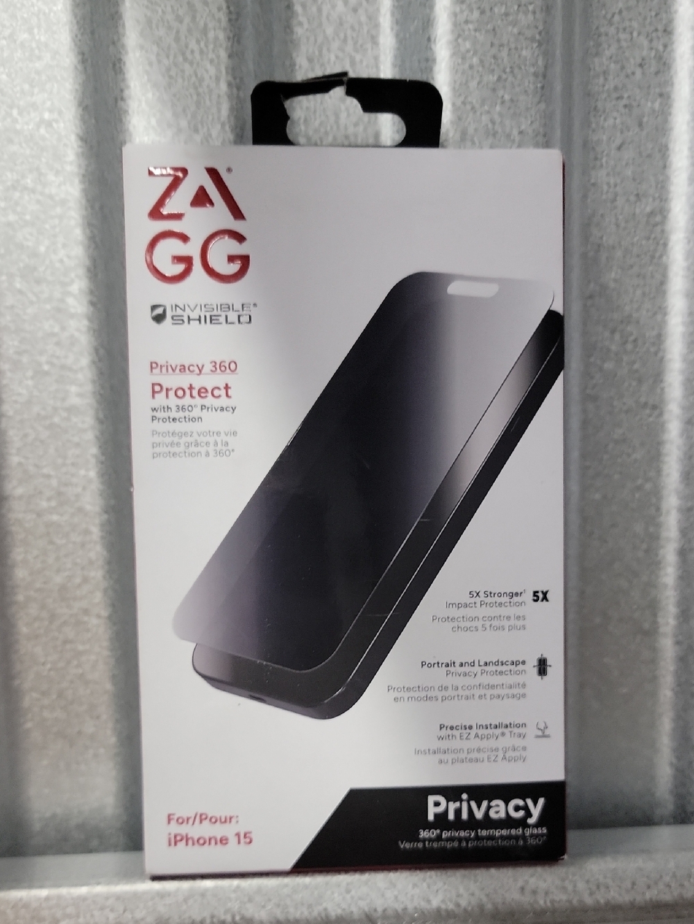 ZAGG Privacy 360 Protect Screen Protector for iPhone 15 - Black